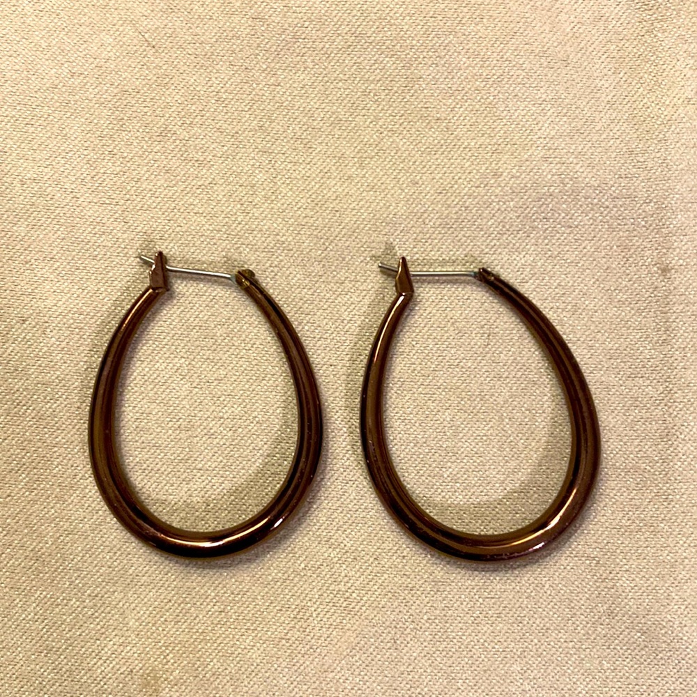 Bronze fashion hoop earrings